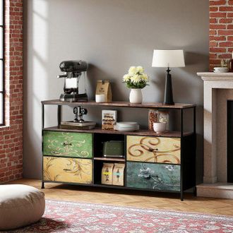 OEM Mueble De Tv, Led Rgb, 4 Cajones, Patas De Metal, Paneles De Part&iacute;culas, Sal&oacute;n, 108 X 29 X 76 Cm, Multicolor