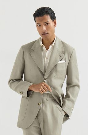 Brunello Cucinelli Chevron unlined blazer in Sage at Nordstrom, Size 50 It