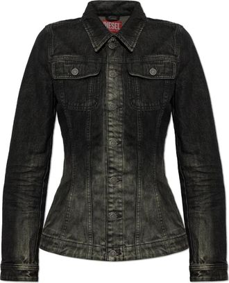 Diesel De-Katerin Denim Jacket - Dames - Spijkerjassen - Zwart - XL - Denim - Jassen