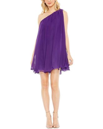 Mac Duggal One Shoulder Flowy Chiffon Mini Dress