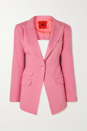 Thebe Magugu Blazer A Schiena Scoperta In Twill Di Lana Con Nodo - Rosa