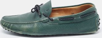 Tod's Tods Green Leather Bow Loafers