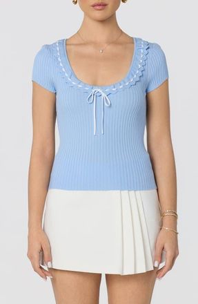 ASTR the Label Lina Scoop Neck Knit Top in Blue at Nordstrom, Size X-Small