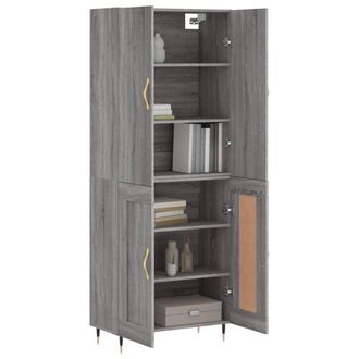 Berkfield Home Highboard Grey Sonoma 69.5x34x180 cm Engineered Wood