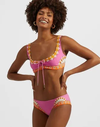La DoubleJ Sunset Bikini Top Napoli Plates Plac&eacute;e Pink at Nordstrom, Size X-Small