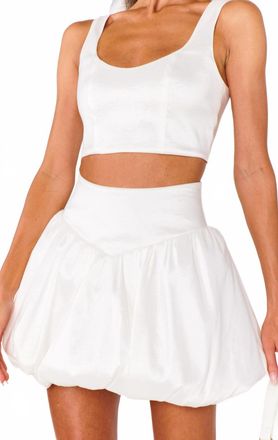Show me your Mumu Celeste Bubble Skort In White Taffeta