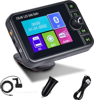OEM Adaptador Dab Port&aacute;til Para Radio De Coche Android Con Pantalla Lcd De 2,4 Pulgadas, Adaptador De Radio Digital Peque&ntilde;o Con Llamadas Manos Libres Blue