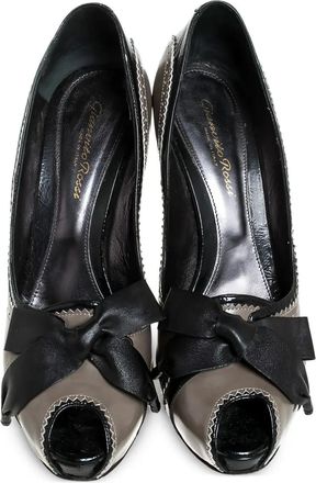 Gianvito Rossi Pumps Bow Peep Toe 2024 - Grigio