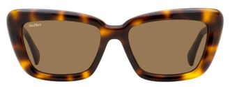 Max Mara MM0171 Tapered Rectangular Acetate Sunglasses - Havana