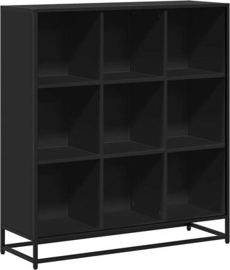 vidaXL Vidaxl - Bookcase Black 97.5x33x107.5 cm Engineered Wood and Metal