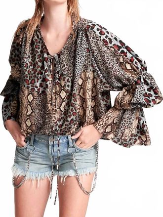 One Teaspoon Punk Python Sophisticated Savage Top In Animal Print