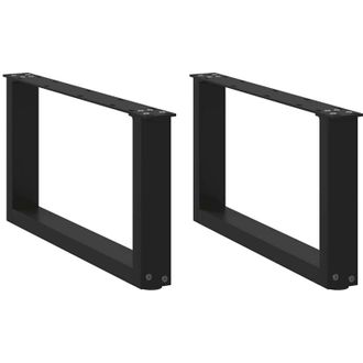 vidaXL Vidaxl - Patas Para Mesa De Centro En Forma De U (2 Unidades), Color Negro, 60 X (30-31) Cm, Acero