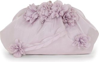 Badgley Mischka Violet Satin Jacquard Clutch
