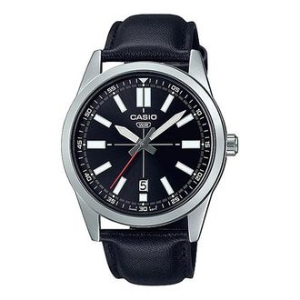 Casio Casio Dress Pointer Display Analog Watch Black Silver White MTP-VD02L-1E