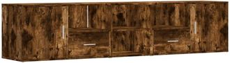 vidaXL vidaXL Corner Cabinet Smoked Oak 200x40x45 cm Engineered Wood