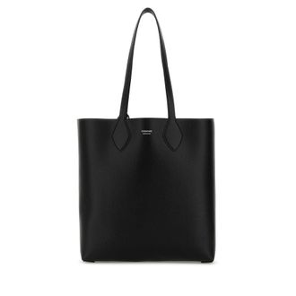 Ferragamo Black Leather Allover Shopping Bag