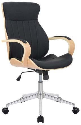 Clp Silla de oficina giratoria regulable en Simil cuero Natural/negro