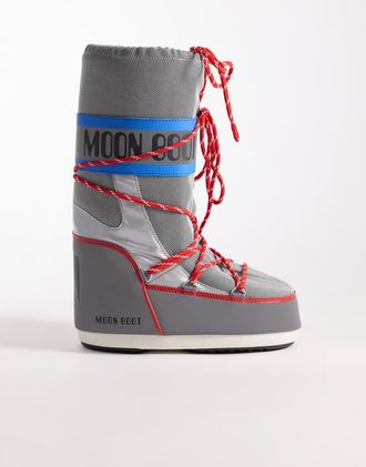 Moon Boot Moonboot - Icon High Space Racing - Stivali da neve color argento