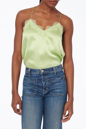 Cami NYC Racer Lace-Trim Silk Camisole In Neo Mint