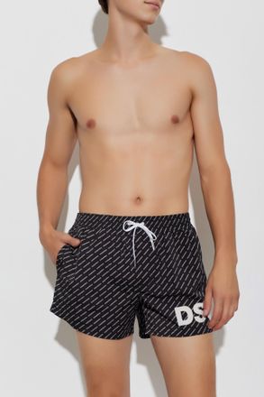 Dsquared2 Monogram Swim Shorts, Mens, Black