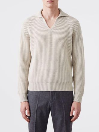 Brioni Long-Sleeved Knit Polo in Pure Cashmere