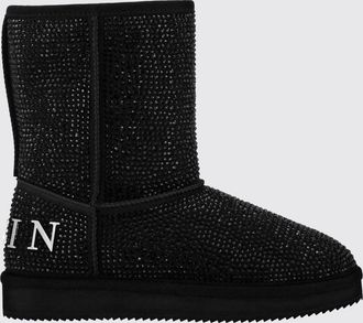 Philipp Plein Stivali da neve in pelle scamosciata con decorazione di cristalli