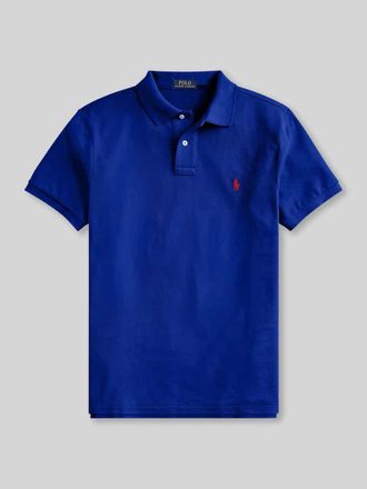 Polo Ralph Lauren Slim Fit Poloshirt aus reiner Baumwolle in Royal Melange, Gr&ouml;&szlig;e XXL