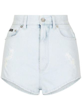 Dolce & Gabbana Shorts denim a vita alta - Blu