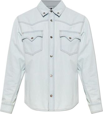 Versace Denim Shirt - Dames - Spijkeroverhemden - Blauw - M - Denim - Overhemden