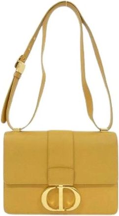 Dior Pre-owned 30 Montaigne Calf Shoulder Bag - Dames - Vintage Schoudertas - Geel - ONE Size - Leer - Vintage