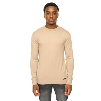 Duck and Cover Heren Consenza Gebreid Crew Neck Sweatshirt (Steen)