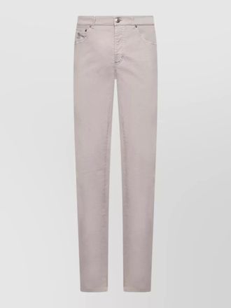 Brunello Cucinelli cotton trousers embroidered logo five pocket design