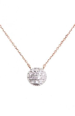 Dana Rebecca Designs Designs Lauren Joy Diamond Disc Pendant Necklace in Rose Gold at Nordstrom, Size 16