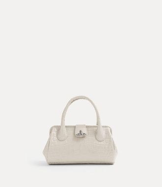 Vivienne Westwood Pamela Small Bag Emboss Croc Leather Pearl-white
