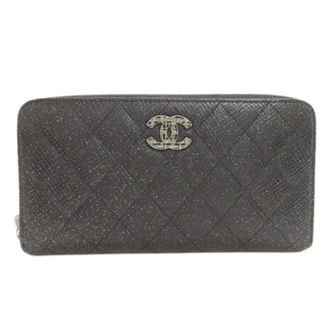 Chanel Pre-owned Wallets, female, Black, Size: ONE SIZE Pre-owned Matelasse Long wallet (bi-fold)