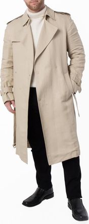 Burberry Long Tricotine Trench Coat, Brand Size 48 ( US Size 38 )