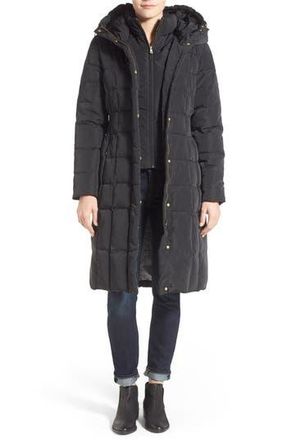 Cole Haan Bib Insert Down & Feather Fill Coat in Black at Nordstrom Rack, Size Medium