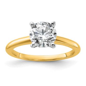 Diamond2Deal 14k Yellow Gold 1 1/2 Ct Certified Lab Grown Diamond Solitaire Engagement Ring