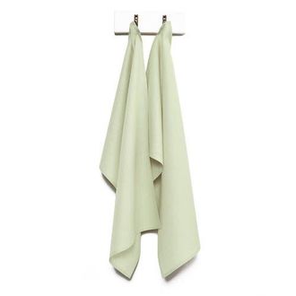 Solino Home Linen Kitchen Towels Set of 2, 17 x 26 Inch for Dining Table, Holiday and Everyday Table Decor - Kitchen Linen in Sage Green at