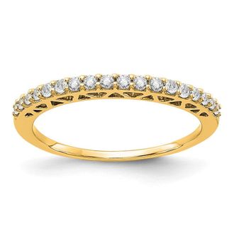 Diamond2Deal 14k Gold Lab Grown Diamond Wedding Band Ring 1/4Ct Clarity- VS Color- G-H