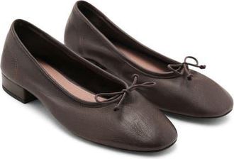 Mango Baila Ballet Flat in Chocolate at Nordstrom, Size 9.5Us