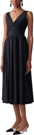 Carolina Herrera Gathered V-Neck Midi Dress