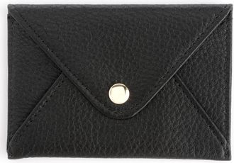 Royce Leather Personalized Envelope Card Holder in Black - Silver Foil at Nordstrom