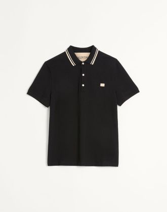 Valentino Cotton Piqu&eacute; Polo Shirt With VLogo Patch