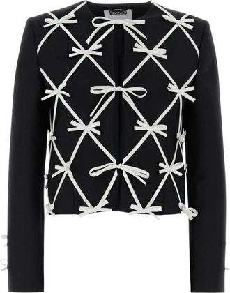 Moschino Little Bow Giacca - Dames - Zomerjassen - Zwart - S - Wol - Jassen
