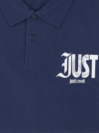 Just Cavalli Mens Polo Shirt Cotton Navy T-shirts And Polos