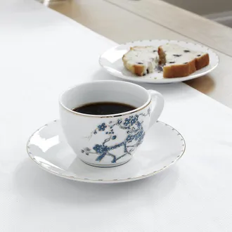 Ballard Designs Set of 4 Ming Tea Cup & Saucer - Ballard Designs