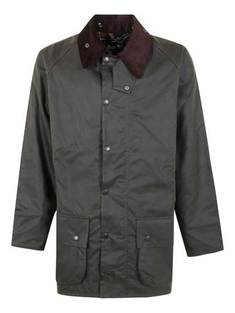 Barbour corduroy-collar buttoned parka coat - Verde