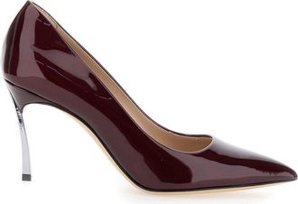 Casadei Bordeaux Pumps With High Stiletto Heel In Patent Leather Woman