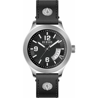 Versace Reale Horloge - Heren - Accessoires - Zwart - Maat: ONE Size Leer